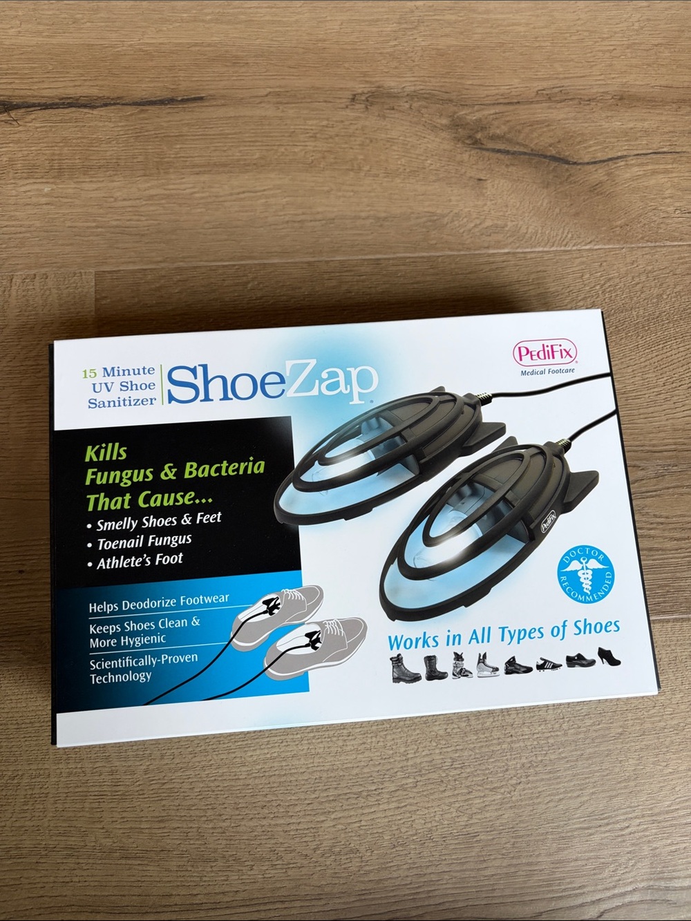 ShoeZap 15-Minute UV Shoe Sanitizer - Black ()
